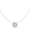 18K COLGANTE CIRCONITA ORO BLANCO 8 MM CADENA 42CM