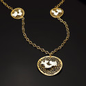 18K GARGANTILLA ORO BICOLOR COLGANTE REDONDO CON MARIPOSAS 47 CM 18K GARGANTILLA ORO BICOLOR COLGANTE REDONDO CON MARIPOSAS 47 CM