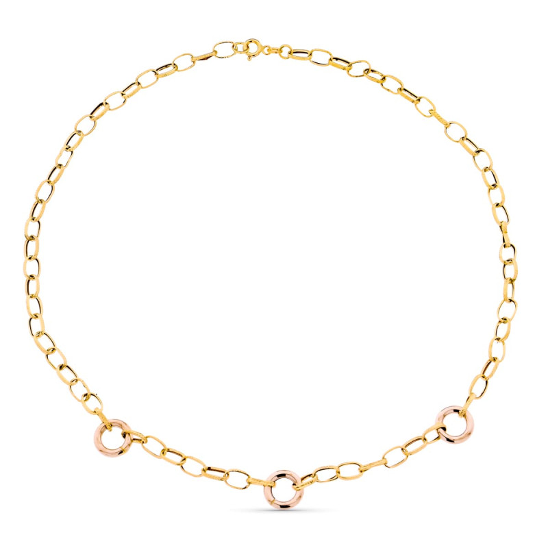 18K GARGANTILLA ORO BICOLOR ESLABONES 45CM