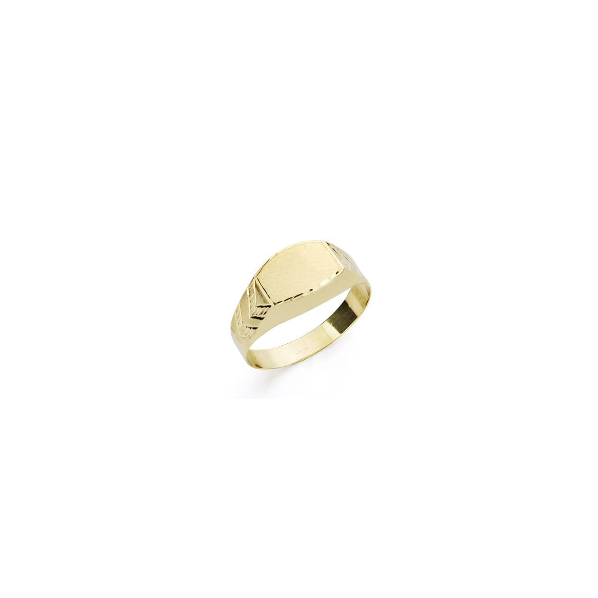 18K SELLO ORO AMARILLO HUECO LATERAL TALLADO. ZONA GRABADO: 9X6 MM