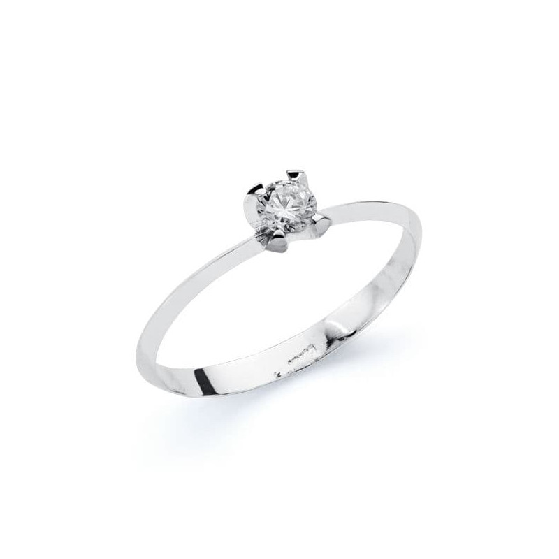 18K SOLITARIO ORO BLANCO CIRCONITA 3.5 MM