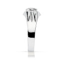 18K SOLITARIO ORO BLANCO HUECO CON CIRCONITA EN BOCEL DE 5 MM