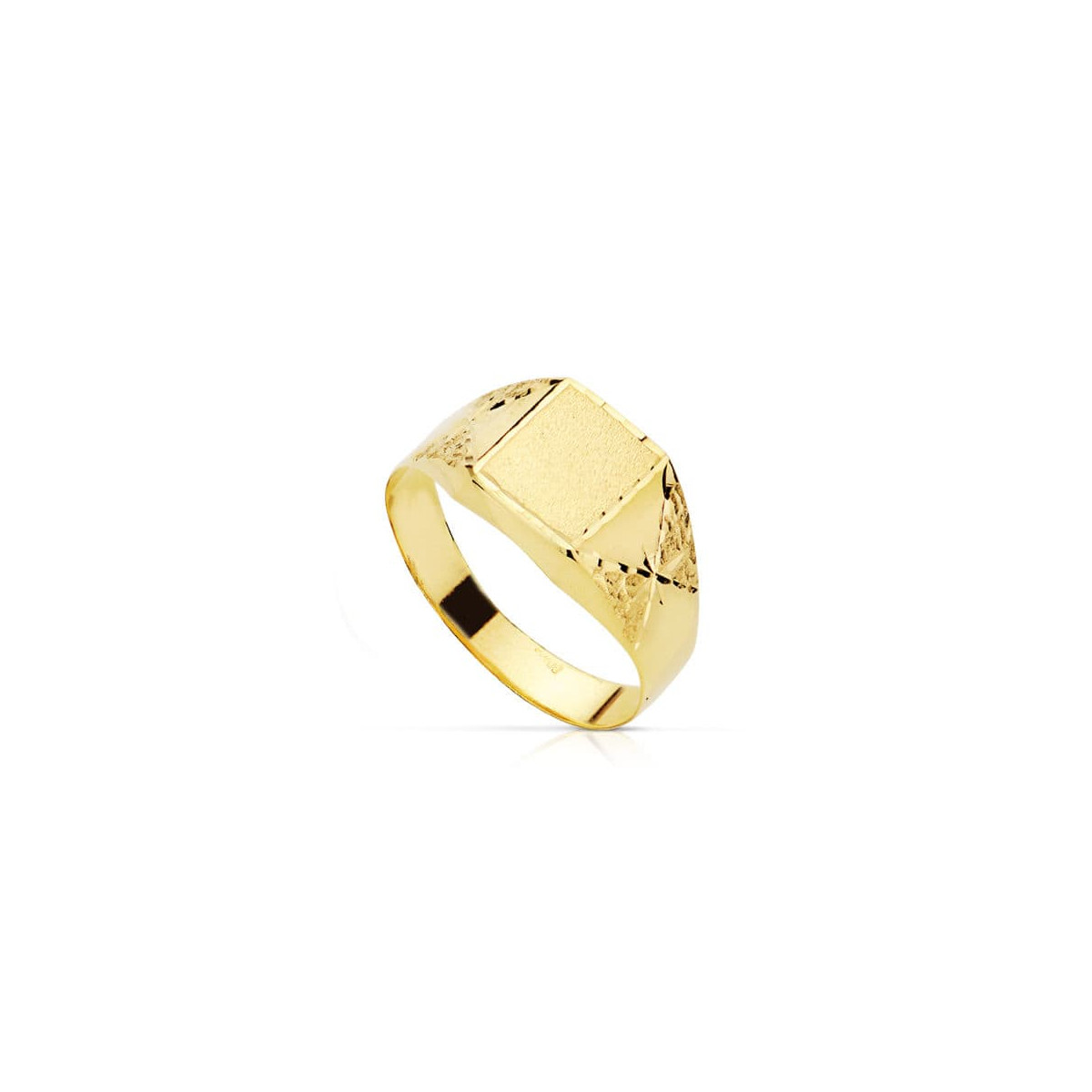 18K SELLO ORO AMARILLO TALLADO HOJAS HUECO. ZONA GRABADO: 8X6.5 MM