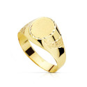 18K SELLO ORO AMARILLO HUECO CADETE TALLADO. ZONA GRABADO: 9X7 MM 18K SELLO ORO AMARILLO HUECO CADETE TALLADO. ZONA GRABADO: 9X7 MM
