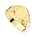 18K SORTIJA SELLO ORO AMARILLO CADETE TALLADO HUECO. ZONA GRABADO: 9X7 MM 18K SORTIJA SELLO ORO AMARILLO CADETE TALLADO HUECO. ZONA GRABADO: 9X7 MM