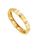 18K SORTIJA ORO AMARILLO CIRCONITAS Y MOTIVO DE TORNILLOS EN BRILLO. ANCHO: 3 MM 18K SORTIJA ORO AMARILLO CIRCONITAS Y MOTIVO DE TORNILLOS EN BRILLO. ANCHO: 3 MM