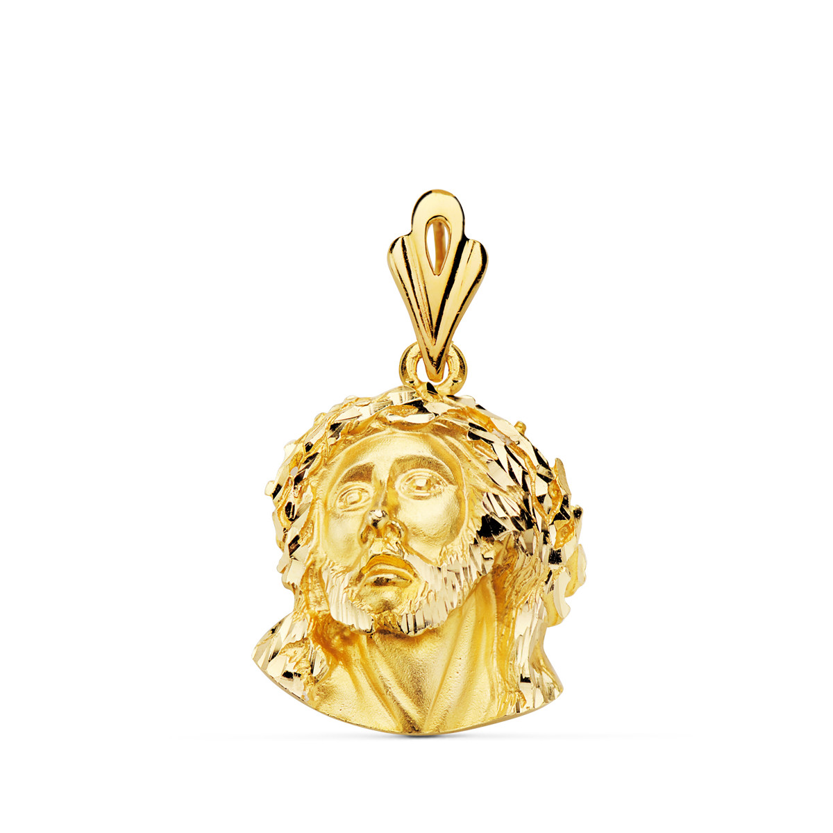 18K COLGANTE ORO AMARILLO CABEZA DE CRISTO DE MURILLO 21X17 MM