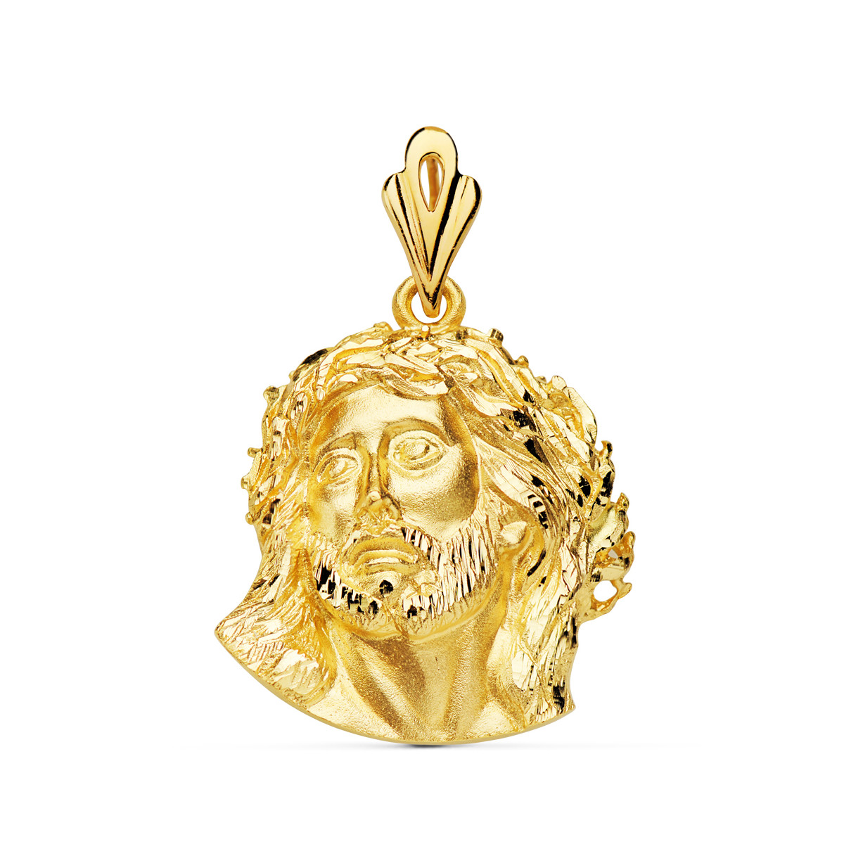 18K COLGANTE ORO AMARILLO CABEZA DE CRISTO DE MURILLO 25X24 MM