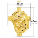 18K COLGANTE ORO AMARILLO CABEZA DE CRISTO  FUNDIDO 48X38 MM