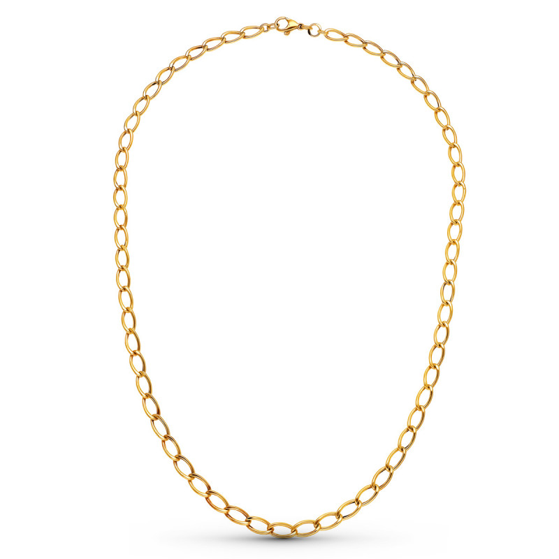 18K CADENA ORO AMARILLO ROMBO HUECA 50CM 5 MM