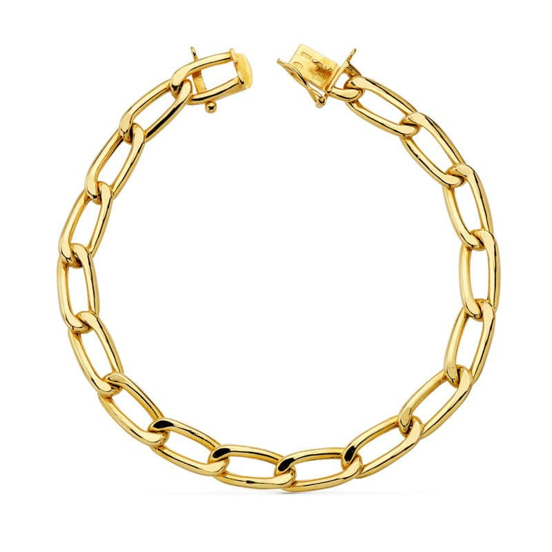 18K PULSERA ORO AMARILLO BILBAO HUECA 22 CM
