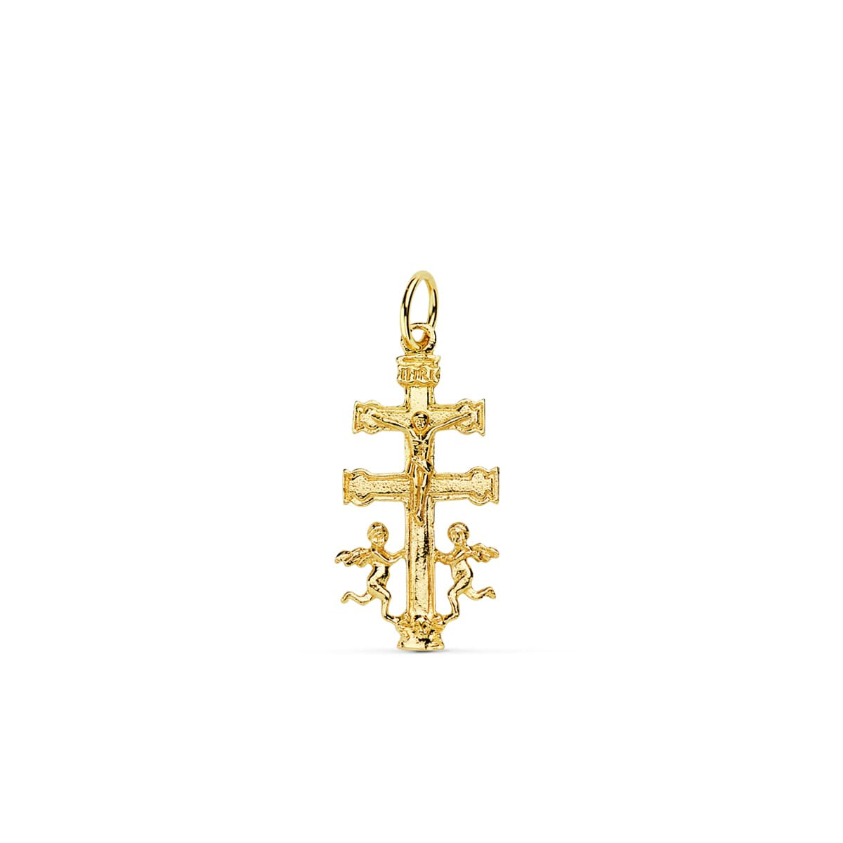 18K CRUZ ORO AMARILLO CARAVACA 24X12 MM