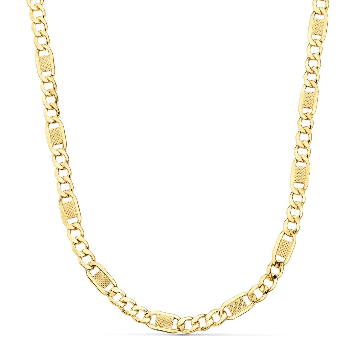 18K CADENA CARTIER ORO AMARILLO ESLABONES HUECOS 3X1. LARGO 60CM ANCHO 5 MM