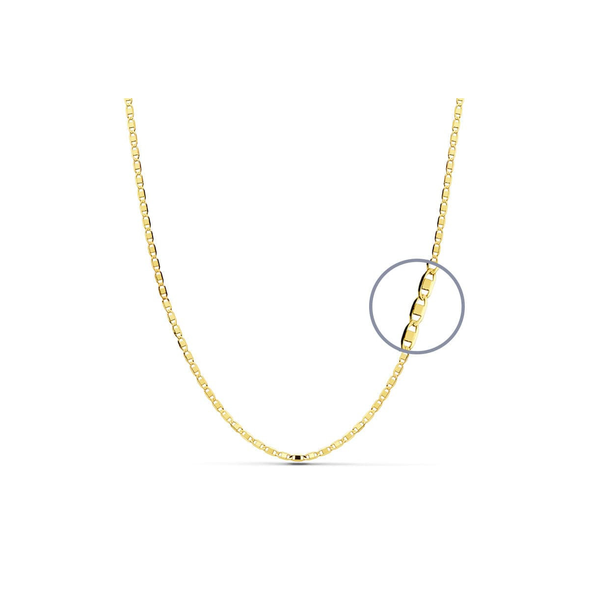 18K CADENA ORO AMARILLO MACIZA PLANA 45CM 1.5 MM