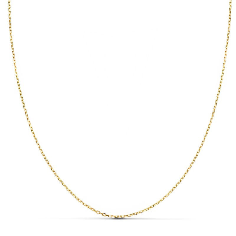 18K CADENA ORO AMARILLO MACIZA FORZADA 50CM 0.06 MM