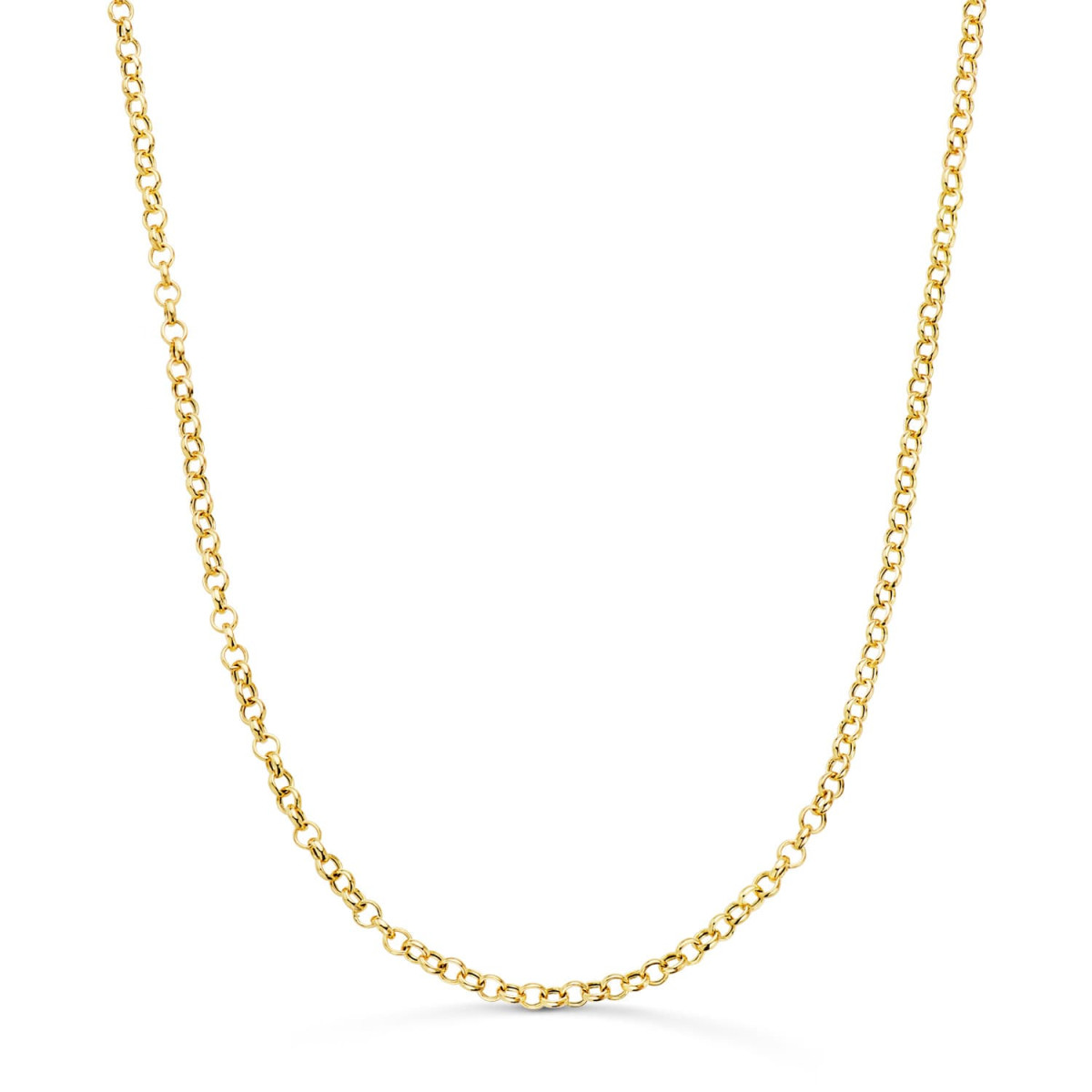 18K CADENA ORO AMARILLO ROLO HUECA ANCHO: 2.5MM LARGO: 45CM CIERRE REASA