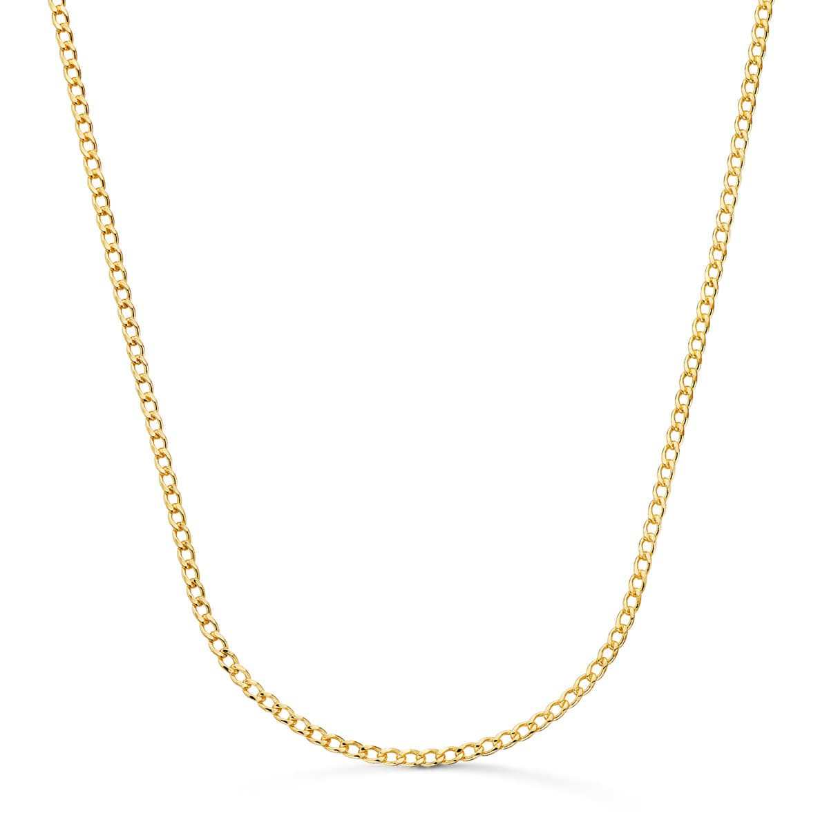 18K CADENA ORO AMARILLO BARBADA HUECA ANCHO: 2MM LARGO: 60CM