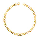 18K PULSERA ORO AMARILLO BARBADA PLANA HUECA  LARGO: 19CM