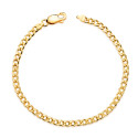 18K PULSERA ORO AMARILLO BARBADA HUECA ANCHO: 3,5MM LARGO: 19CM