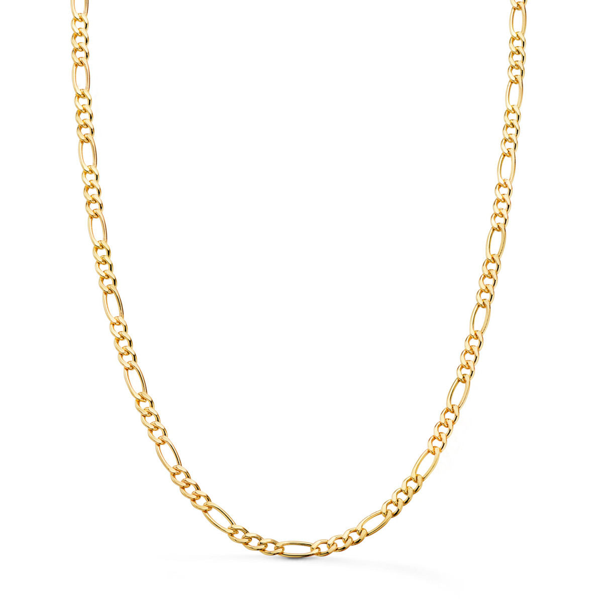 18K CADENA ORO AMARILLO HUECA ESLABON TIPO CARTIER ANCHO 4 MM LARGO 60CM