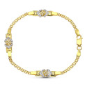18K PULSERA ORO BICOLOR DE COMUNION CON CIRCONITAS 18K PULSERA ORO BICOLOR DE COMUNION CON CIRCONITAS