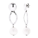 18K PENDIENTES ORO BLANCO PERLA CULTIVADAS CIERRE PRESION