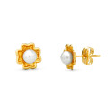 18K PENDIENTES ORO AMARILLO TREBOL PERLA 7X7 MM CIERRE PRESION 18K PENDIENTES ORO AMARILLO TREBOL PERLA 7X7 MM CIERRE PRESION