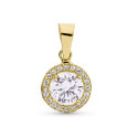 18K COLGANTE ORO AMARILLO REDONDO CON CIRCONITA 7 MM 18K COLGANTE ORO AMARILLO REDONDO CON CIRCONITA 7 MM