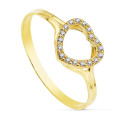 18K SORTIJA ORO AMARILLO CORAZON CON CIRCONITAS. ANCHO: 8 MM C. AMOR 18K SORTIJA ORO AMARILLO CORAZON CON CIRCONITAS. ANCHO: 8 MM C. AMOR