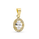 18K COLGANTE ORO AMARILLO OVAL CON CIRCONITA 10X8 MM 18K COLGANTE ORO AMARILLO OVAL CON CIRCONITA 10X8 MM