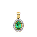 18K COLGANTE ORO BICOLOR PIEDRA ESMERALDA Y CIRCONITA 10X8 MM 18K COLGANTE ORO BICOLOR PIEDRA ESMERALDA Y CIRCONITA 10X8 MM