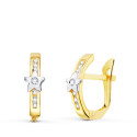 18K PENDIENTES ORO BICOLOR ESTRELLAS Y CIRCONITA 13X3 MM CIERRE CATALAN 18K PENDIENTES ORO BICOLOR ESTRELLAS Y CIRCONITA 13X3 MM CIERRE CATALAN