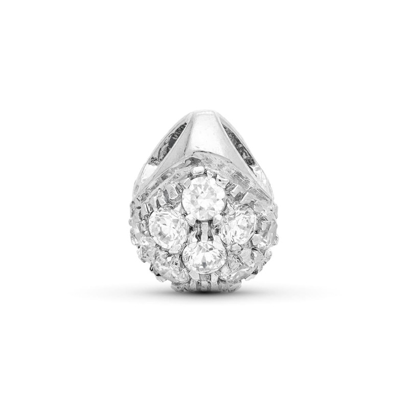 18K COLGANTE ORO BLANCO BOLA PASADA CIRCONITAS