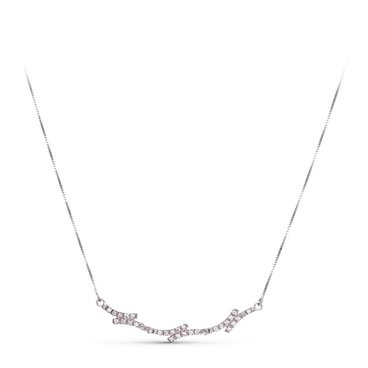 18K GARGANTILLA ORO BLANCO CIRCONITA CADENA VENECIANA
