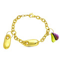 18K PULSERA ORO AMARILLO PIEDRA COLOR COLGANTE 18K PULSERA ORO AMARILLO PIEDRA COLOR COLGANTE