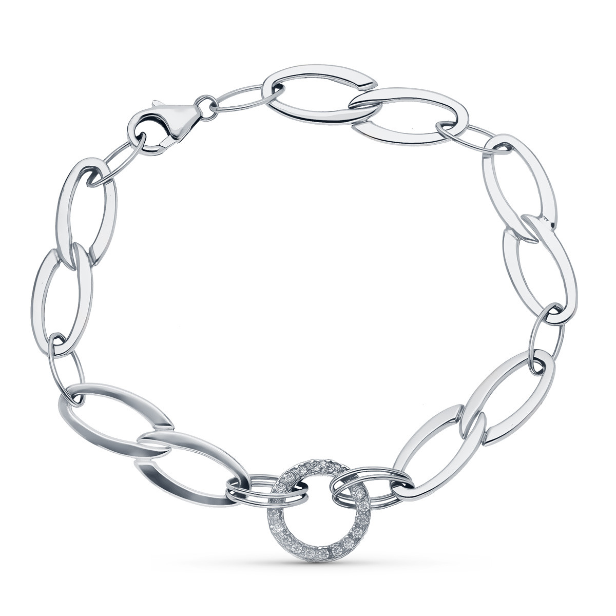 18K PULSERA ORO BLANCO 19CM