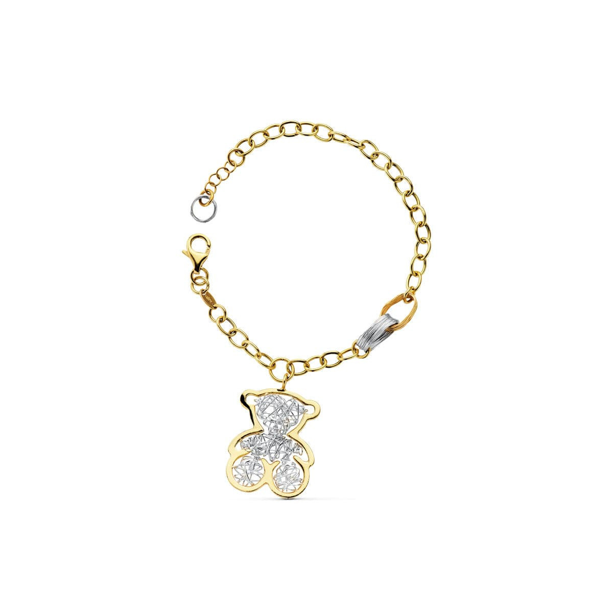 18K PULSERA BICOLOR OSO 21.5CM