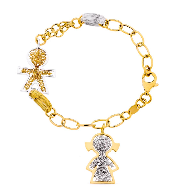 18K PULSERA BICOLOR NIÑO NIÑA 10.50 GR