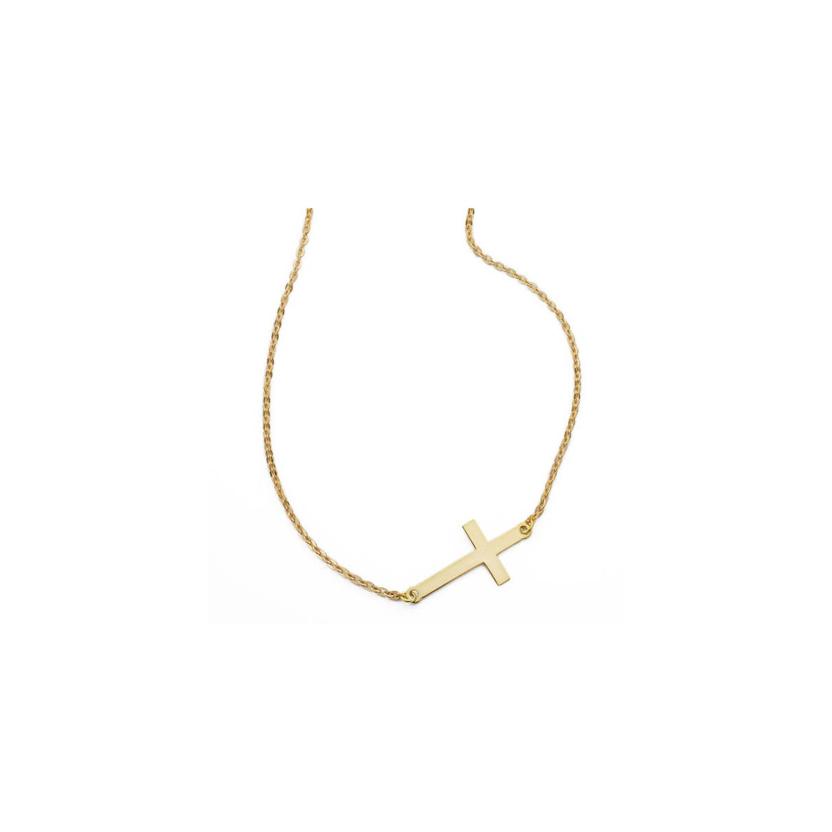 18K COLLAR ORO AMARILLO CRUZ 24X12 MM42CM