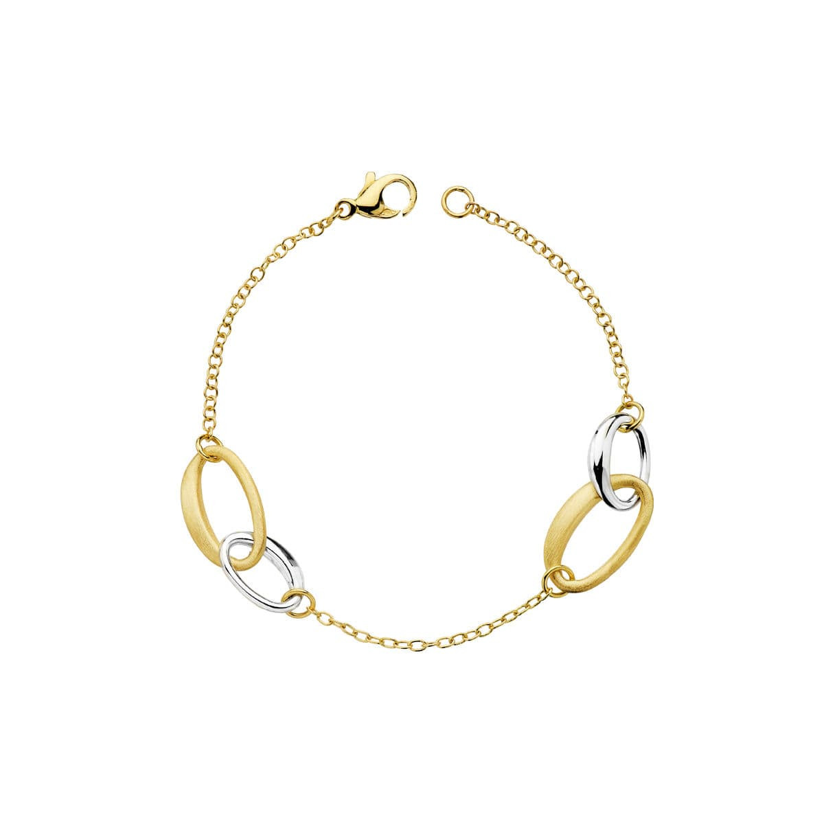 18K PULSERA HUECA ORO BICOLOR 19CM