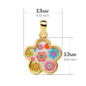 18K COLGANTE ORO AMARILLO AMULETO FLOR NACAR COLORES. 13X13 MM 18K COLGANTE ORO AMARILLO AMULETO FLOR NACAR COLORES. 13X13 MM