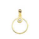 18K COLGANTE ORO AMARILLO AMULETO CIRCULO CIRCONITA 12 MM 18K COLGANTE ORO AMARILLO AMULETO CIRCULO CIRCONITA 12 MM