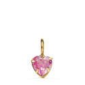 18K COLGANTE ORO AMARILLO CORAZON PIEDRA ROSA 5 X 5 MM.