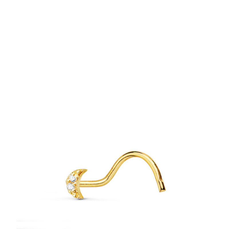 18K PIERCING ORO AMARILLO NARIZ LUNA 3 MM