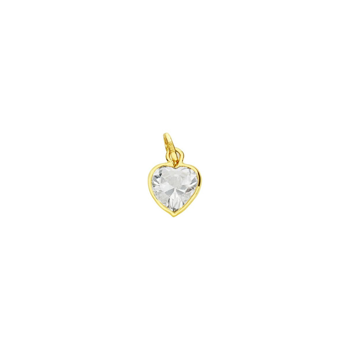 18K COLGANTE ORO AMARILLO CORAZON CIRCONITA 10X7 MM C. AMOR