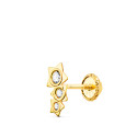 18K PIERCING OREJA ORO AMARILLO TRES ESTRELLAS CON CIRCONITA 7X3 mm 18K PIERCING OREJA ORO AMARILLO TRES ESTRELLAS CON CIRCONITA 7X3 mm