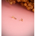 18K PIERCING DE OREJA ORO AMARILLO BARRITA CON CIRCONITAS 5X2 MM. GRUESO BARRA 1.20 MM. CIERRE TUERCA