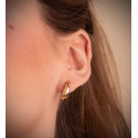 18K PENDIENTES ORO AMARILLO GALLONES EN BRILLO. MEDIDA: 14 X 5 MM. CIERRE PRESION