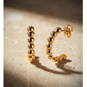 18K PENDIENTES ORO AMARILLO MEDIO ARO ABIERTO DE BOLAS EN BRILLO. MEDIDA: 15X3 MM. CIERRE PRESION 18K PENDIENTES ORO AMARILLO MEDIO ARO ABIERTO DE BOLAS EN BRILLO. MEDIDA: 15X3 MM. CIERRE PRESION