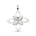 18K COLGANTE ORO BLANCO FLOR PIEDRAS 32X29 MM 1.95 GR